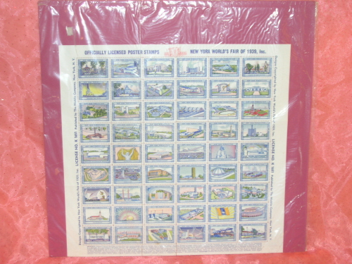 Image for New York World’s Fair Exposition 1939-1940 Poster Stamps Sheet Set <b><span style='color:red'>*****SHIPPING INCLUDED – DOMESTIC ORDERS ONLY!***** </span></b><span style='color:purple'>